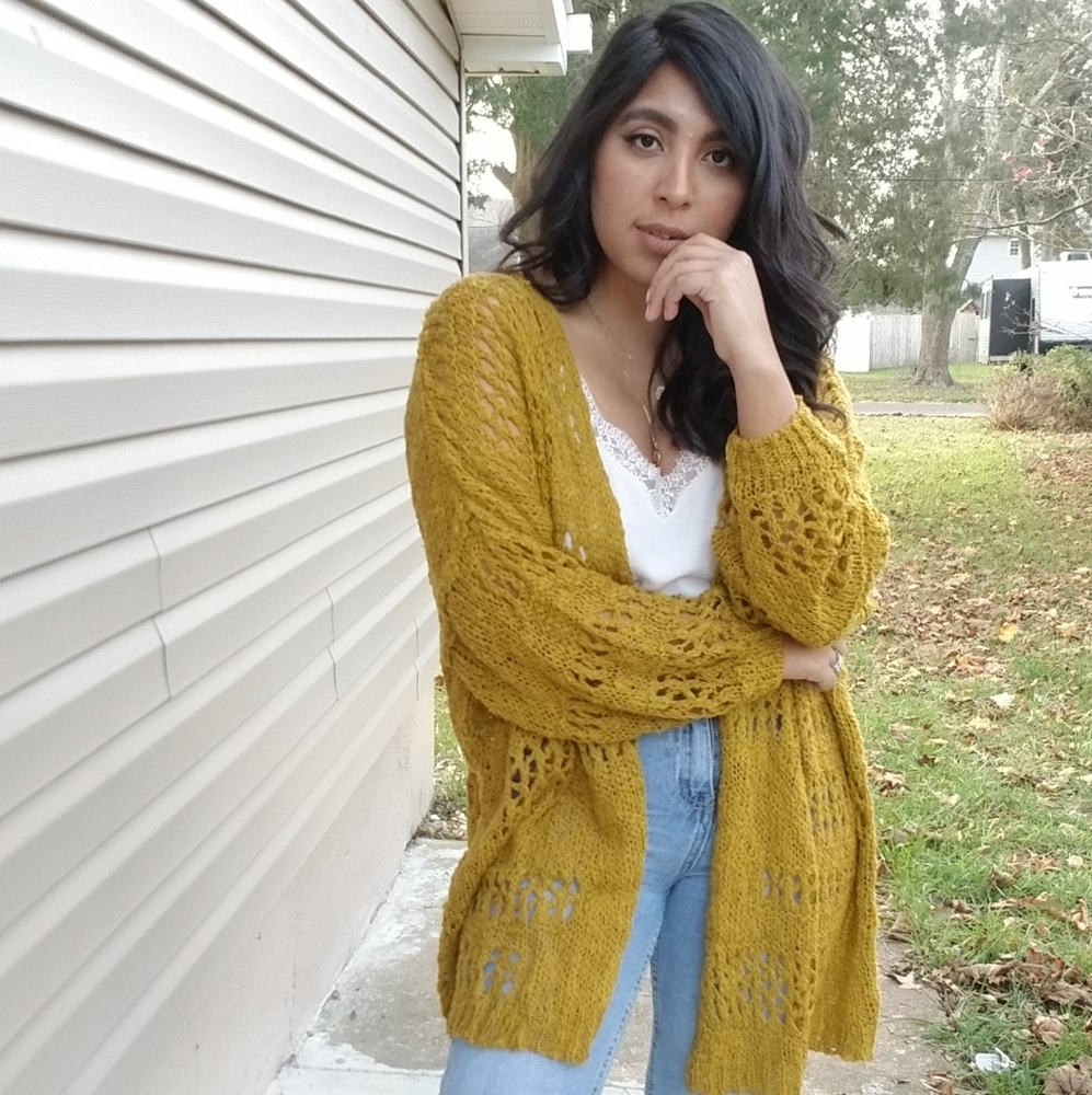 𝙉𝙀𝙒| FAITHFULNESS MUSTARD YELLOW KNIT CARDIGAN - Picture 7 of 11